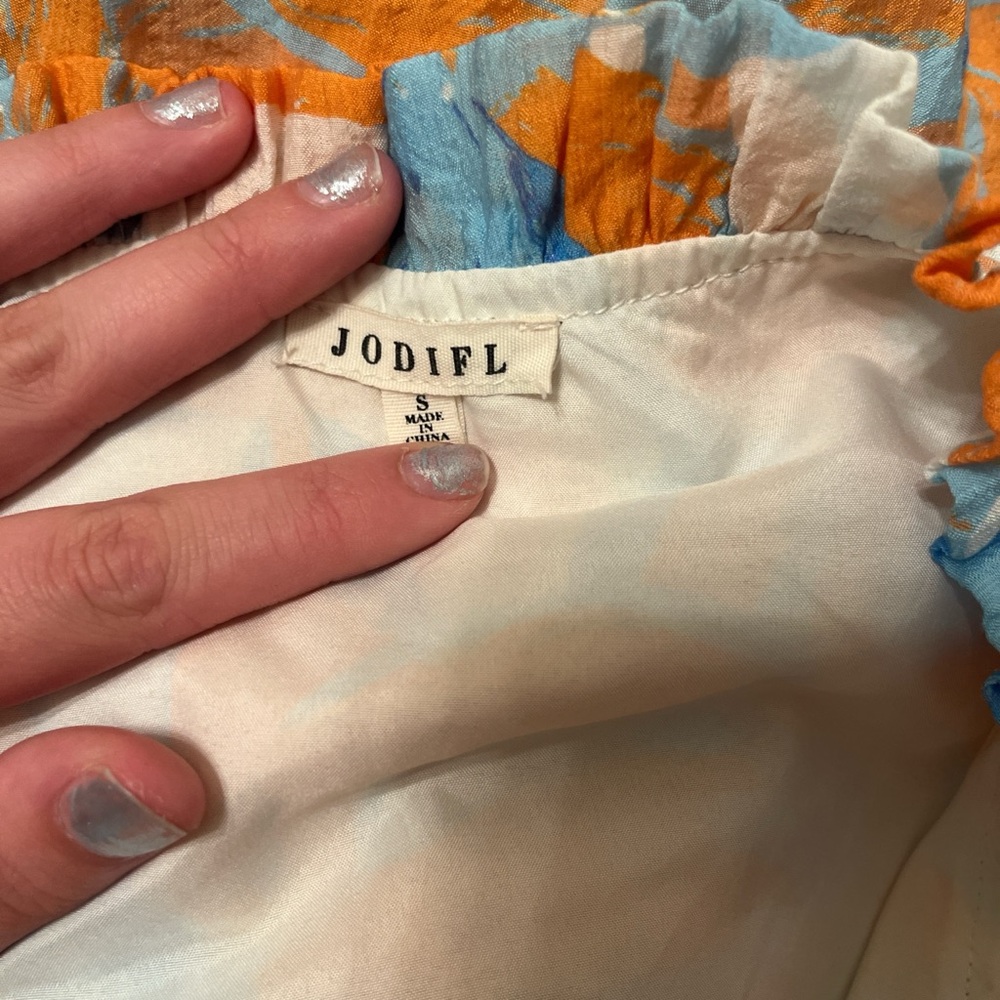 JODIFL Vibrant Orange and Blue Skirt
